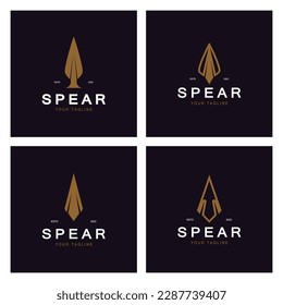Spear logo icon vector illustration design.Head spear logo vintage illustration design vector