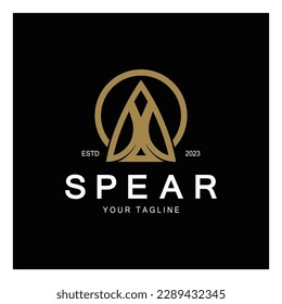 Spear logo icon vector illustration design.Head spear logo vintage illustration design vector