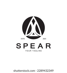 Spear logo icon vector illustration design.Head spear logo vintage illustration design vector