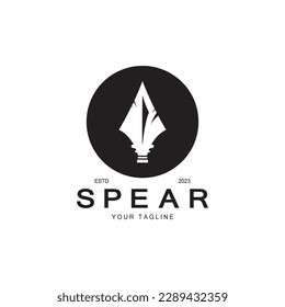 Spear logo icon vector illustration design.Head spear logo vintage illustration design vector