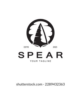 Spear logo icon vector illustration design.Head spear logo vintage illustration design vector