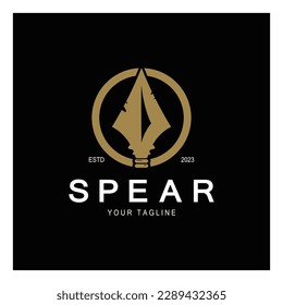 Spear logo icon vector illustration design.Head spear logo vintage illustration design vector