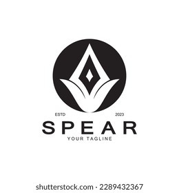Spear logo icon vector illustration design.Head spear logo vintage illustration design vector