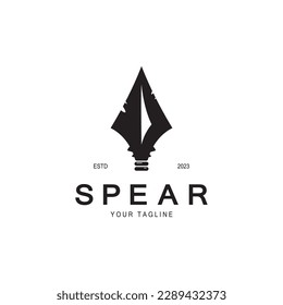 Spear logo icon vector illustration design.Head spear logo vintage illustration design vector