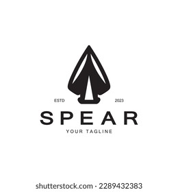 Spear logo icon vector illustration design.Head spear logo vintage illustration design vector