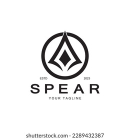 Spear logo icon vector illustration design.Head spear logo vintage illustration design vector