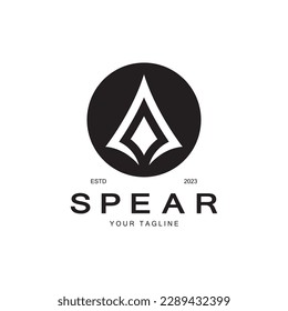 Spear logo icon vector illustration design.Head spear logo vintage illustration design vector