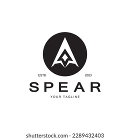 Spear logo icon vector illustration design.Head spear logo vintage illustration design vector