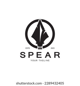 Spear logo icon vector illustration design.Head spear logo vintage illustration design vector