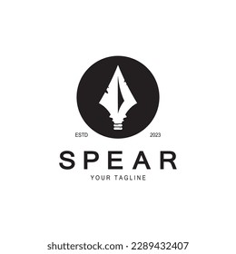 Spear logo icon vector illustration design.Head spear logo vintage illustration design vector