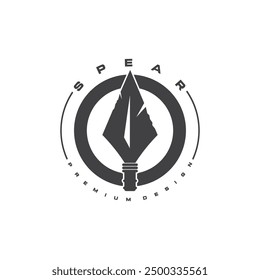 Spear logo icon vector illustration design.Head spear logo vintage illustration design vector