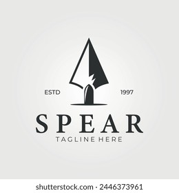 spear logo icon vector vintage illustration, simple logo design