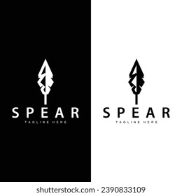 Logo Spear Vieja Rústica Vieja Diseño Simple Marca comercial Flecha de punta