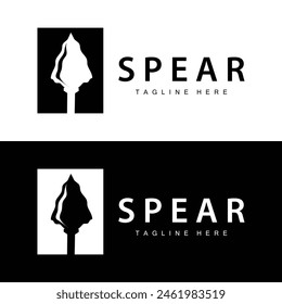 Logotipo de lanza Viejo Antiguas Rústico Diseño simple Marca de negocios Spear Arrow