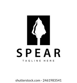 Logotipo de lanza Viejo Antiguas Rústico Diseño simple Marca de negocios Spear Arrow