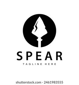Logotipo de lanza Viejo Antiguas Rústico Diseño simple Marca de negocios Spear Arrow