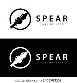 Spear Logo Old Vintage Rustic Simple Design Business Brand Spear Arrow