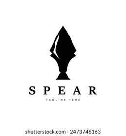 Logotipo de lanza Viejo Antiguas Rústico Diseño simple Marca de negocios Spear Arrow