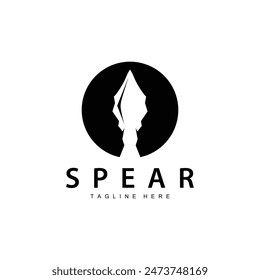 Logotipo de lanza Viejo Antiguas Rústico Diseño simple Marca de negocios Spear Arrow