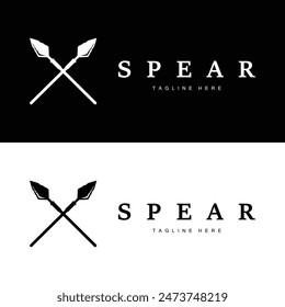 Spear Logo Old Vintage Rustic Simple Design Business Brand Spear Arrow