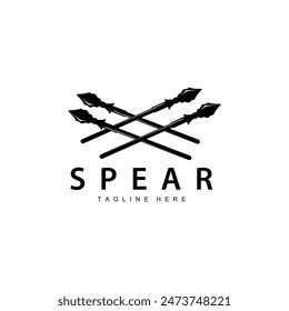 Logotipo de lanza Viejo Antiguas Rústico Diseño simple Marca de negocios Spear Arrow