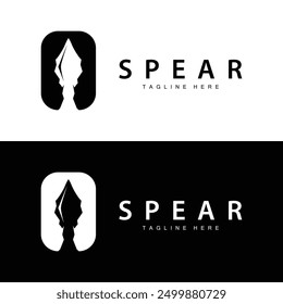 Logotipo de la lanza Viejo Antiguas Rústico Diseño Simple Marca de Negocios Flecha de la lanza