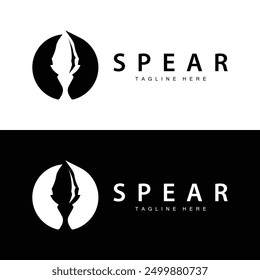 Logotipo de la lanza Viejo Antiguas Rústico Diseño Simple Marca de Negocios Flecha de la lanza