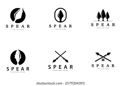 Spear Logo Old Vintage Rustic Simple Design Business Brand Spear Arrow