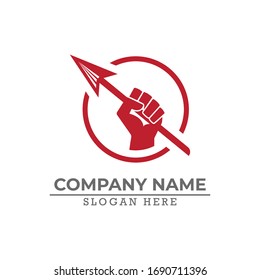 Spear logo Rise of spartan logo vector for multiple use