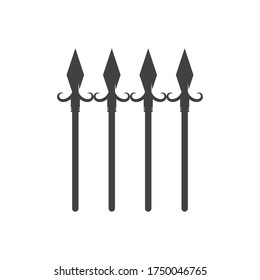 Speerlogo und Vektordesign-Vektorgrafik