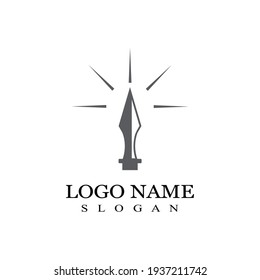 Spear logo and symbol vector design illustration