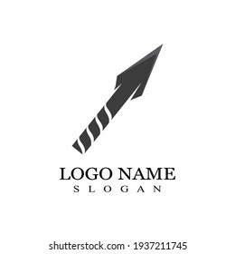 Spear logo and symbol vector design illustration