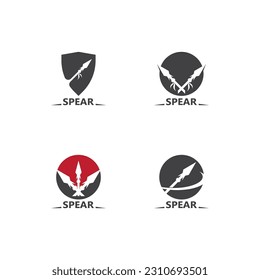 Spear logo and symbol vector design illustration