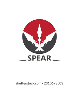 Spear logo and symbol vector design illustration