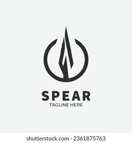 Spear logo vector design, spear icon simple design illustration