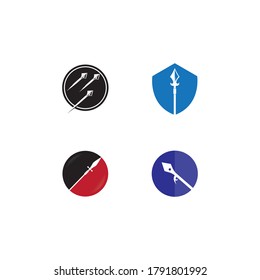 Spear logo vector icon illustration template design