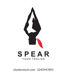 spear logo vector with slogan template