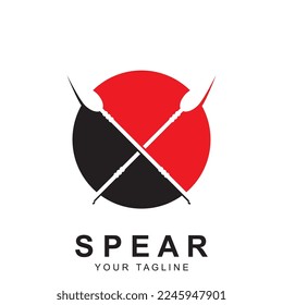 vector de logotipo de lanza con plantilla de lema