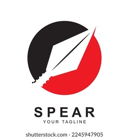 spear logo vector with slogan template