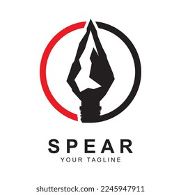 vector de logotipo de lanza con plantilla de lema