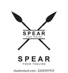 spear logo vector with slogan template