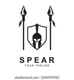 vector de logotipo de lanza con plantilla de lema
