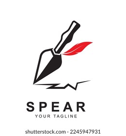 vector de logotipo de lanza con plantilla de lema