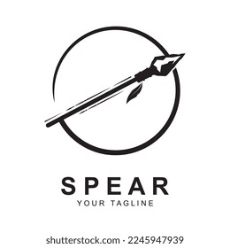 spear logo vector with slogan template