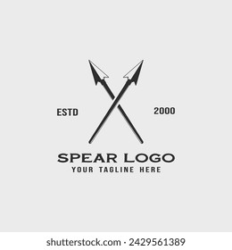 spear logo vector vintage illustration template icon graphic design