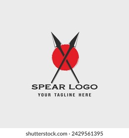 diseño gráfico del icono de la plantilla de ilustración vintage del vector del logotipo de la lanza
