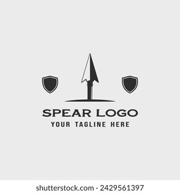spear logo vector vintage illustration template icon graphic design