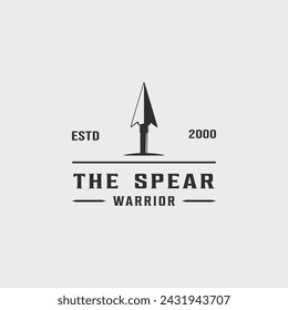 spear logo vector vintage illustration template icon graphic design