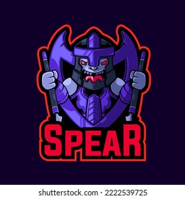 spear mascot logo vector illustration
