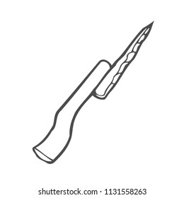 spear old of stone, sketch hand drawn vector illustration isolated on white background